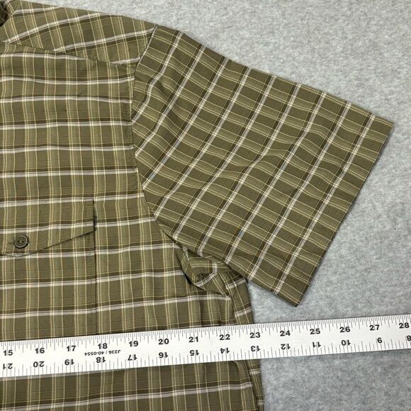 5.11 Tactical Mens Plaid Button Down Shirt Size Large Green White Short Sleeve - Picture 5 of 7
